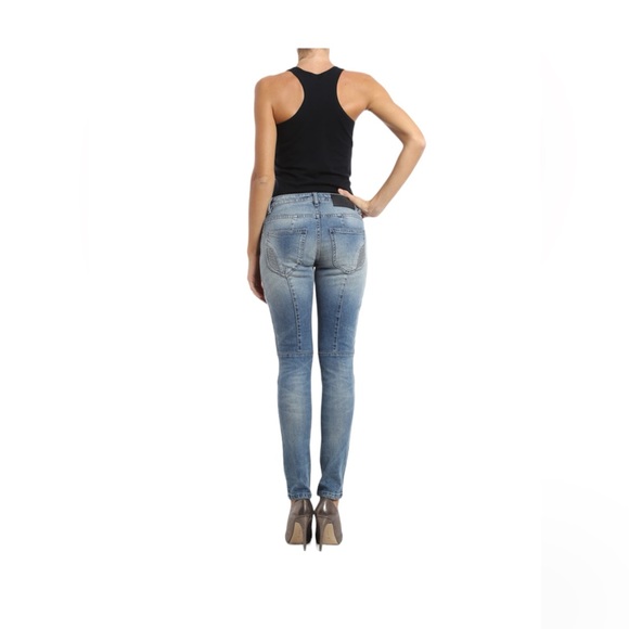 Pierre Balmain Low-Rise Distressed Skinny Leg Jeans - Picture 2 of 15